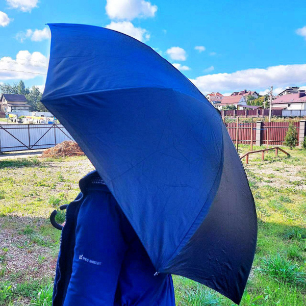 Умный зонт Ангел с обратным открыванием, цвет Черная газета